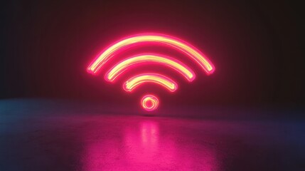 Poster - Glowing wifi symbol representing internet connection