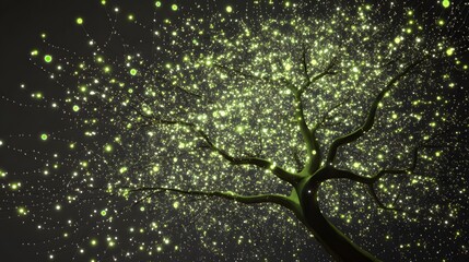 Poster - A clean and modern decision tree diagram with glowing branches, each node representing a key decision point, no background