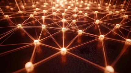 Poster - A glowing 3D decision tree model, each node illuminated and leading to various outcomes in business analytics, no background