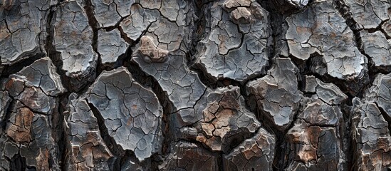 Wall Mural - Background of vertical cracked tree bark providing textured copy space image