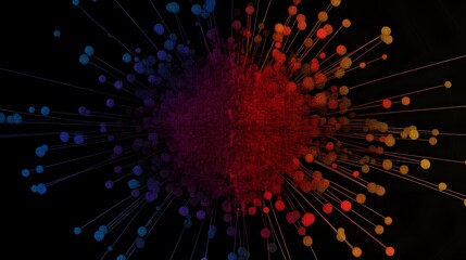 Poster - A macro view of a K-Means model, showing detailed cluster centers and data points grouped by proximity, no background