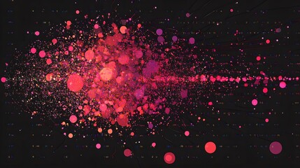 Poster - A futuristic K-Means model with glowing clusters and sharp divisions between data points, representing a clear segmentation model, no background