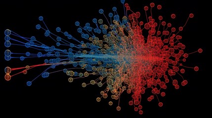 Poster - A glowing K-Means clustering diagram, with distinct clusters and 'Machine Learning' prominently displayed at the center, no background