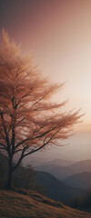 Canvas Print - A bare tree against a Soft gradient background