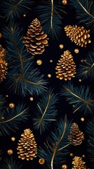 Canvas Print - Christmas tree branches christmas backgrounds pattern.