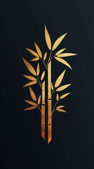 Wall Mural - bamboo emblem design, minimalistic vector art, solid colors, clean lines, perfect for branding, mode