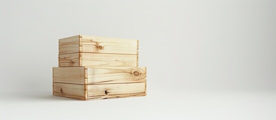 Wall Mural - Gift boxes made of wood for wine presented on a plain white background copy space image available