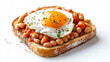 © IDNAF.std - Beans Toast with ingridients bread, egg, baked beans, salt, pepper isolated on white background