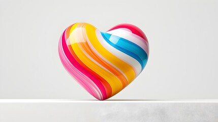 Poster - Vibrant Heart Shape with Colorful Enamel Finish - Dynamic Metallic Texture for Eye-Catching Artistic Decor
