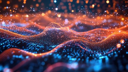 Poster - Abstract AI data analysis background with polygonal connections and plenty of room for text