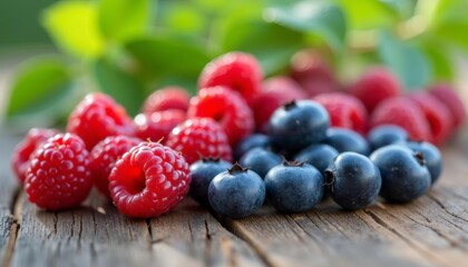 Wall Mural -  Fresh berries ripe and ready for a healthy snack