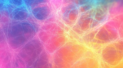 Poster - Neural network-inspired digital background with vibrant colors, leaving room for copy or branding