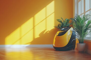 Poster - Yellow and Black Device in a Room with Sunlight and Plants