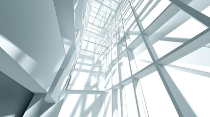Fototapete - Abstract 3D modern architecture with clean lines and room for your message