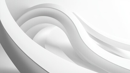 Fototapete - Abstract 3D shapes in a clean white background, perfect for text or branding
