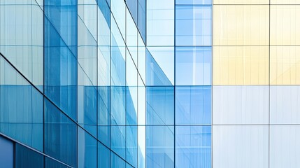 Leinwandbilder - Abstract geometric patterns on a modern building facade, perfect for copy space