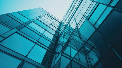 Leinwandbilder - Abstract geometric patterns on a modern building facade, perfect for copy space