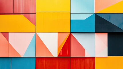 Leinwandbilder - Abstract geometric patterns on a modern building facade, perfect for copy space