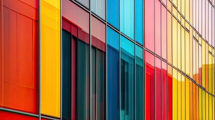 Leinwandbilder - Abstract geometric patterns on a modern building facade, perfect for copy space