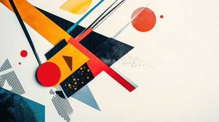 Fototapete - Abstract geometric shapes on a white background, modern design with ample space for copy