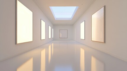 Fototapete - Abstract geometric shapes on a white background, modern design with ample space for copy
