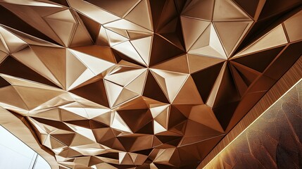 Leinwandbilder - Abstract modern ceiling design with geometric patterns and ample copy space