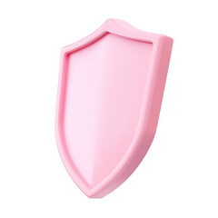 Wall Mural - pink shield 3d render icon isolated on transparent background cutout