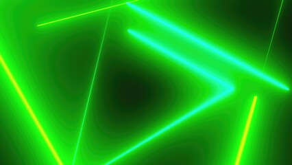 Poster - Neon tunnel with triangles shapes. Computer generated 3d render