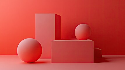 Leinwandbilder - Minimalist abstract 3D shapes in a modern design, perfect for text or branding