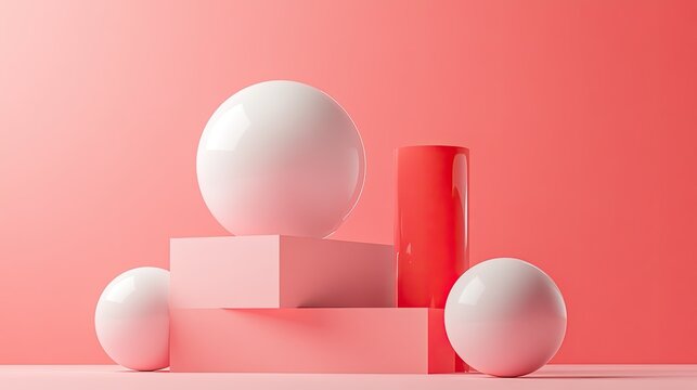 Minimalist abstract 3D shapes in a modern design, perfect for text or branding