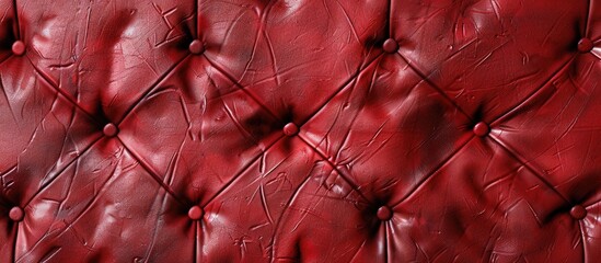 Wall Mural - A red leather sheet texture is suitable for backgrounds in photos providing an ideal copy space image