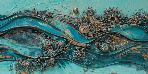 Wall Mural - Abstract Ocean-Inspired Textured Wall Art