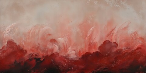 Canvas Print - Abstract Red and White Landscape