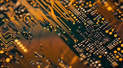 Poster - A close-up shows the captivating patterns and connections of a circuit board's intricate design