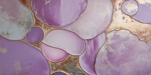 Sticker - Abstract Purple and Gold Stained Glass