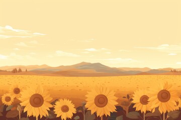 Wall Mural - Sunflower field landscape outdoors nature.