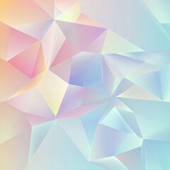 Sticker - This artwork showcases a soothing gradient background with delicate polygonal shapes in soft pastel colors creating a tranquil feel. Generative AI