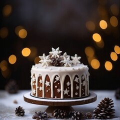 Wall Mural - Christmas cake decoration dessert.