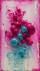 Sticker - Pink and Blue Bubbles in Bloom