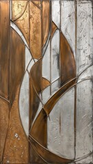 Wall Mural - Geometric Abstract with Metallic Lines and Shapes