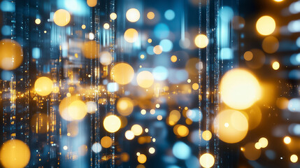 Poster - Colorful city lights blend together, forming a captivating bokeh effect in the evening urban atmosphere