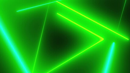 Poster - Neon tunnel with triangles shapes. Computer generated 3d render