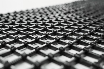 Poster - a vintage-style black and white photograph of a computer keyboard, perfect for use in technology or 