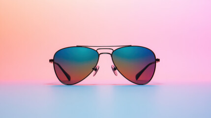 A pair of sunglasses on a white background clear reflections