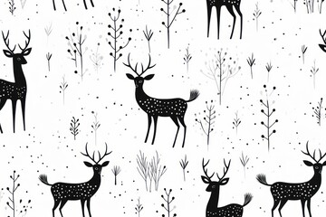 Canvas Print - Deer backgrounds pattern animal.