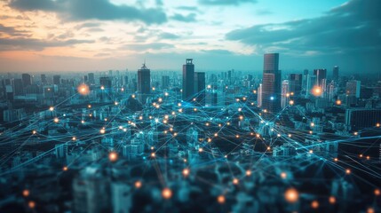 Poster - Smart City and network connection concept