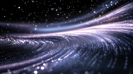 Poster - Abstract wave of binary code flowing through space