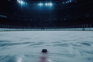 Wall Mural - hockey ice rink sport arena empty field sports hockey darkness.