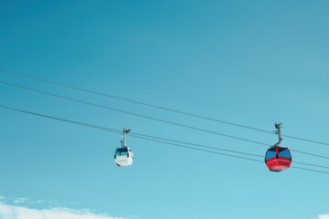 two gondolas suspended in mid-air, likely for a festival or celebration