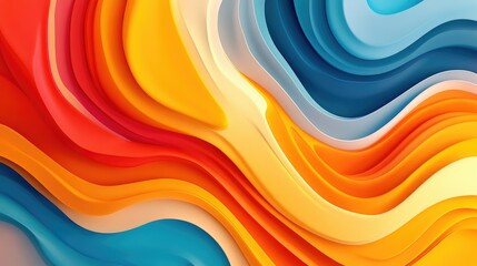 Poster - Abstract colorful wave background